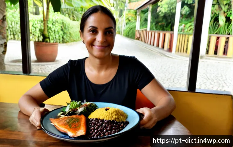 Home 17 우울증 예방을 위한 건강한 외식 방법 - Photorealistic Brazilian Portuguese lifestyle scene in a bright, welcoming neighborhood restaurant i...